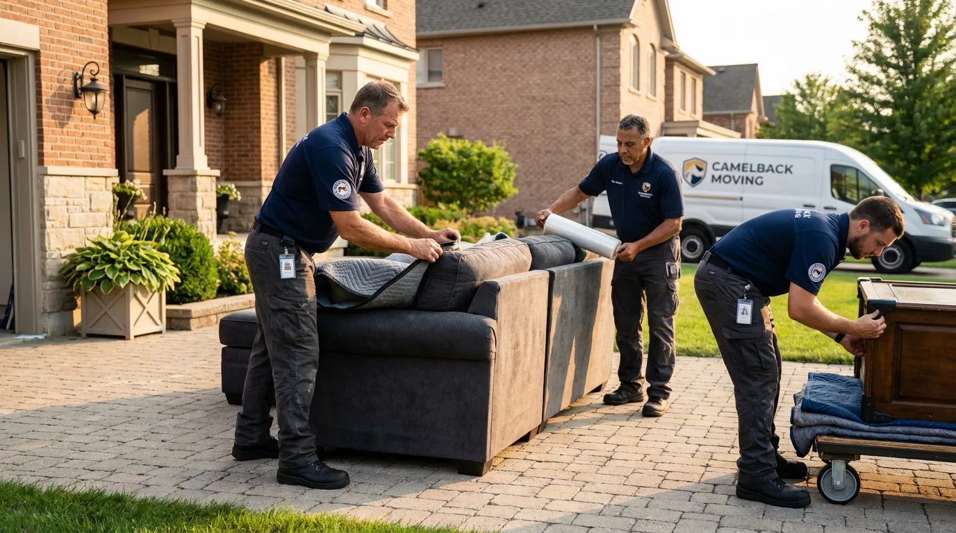 Large estate moving crew wrapping furniture in Jacksboro, TX